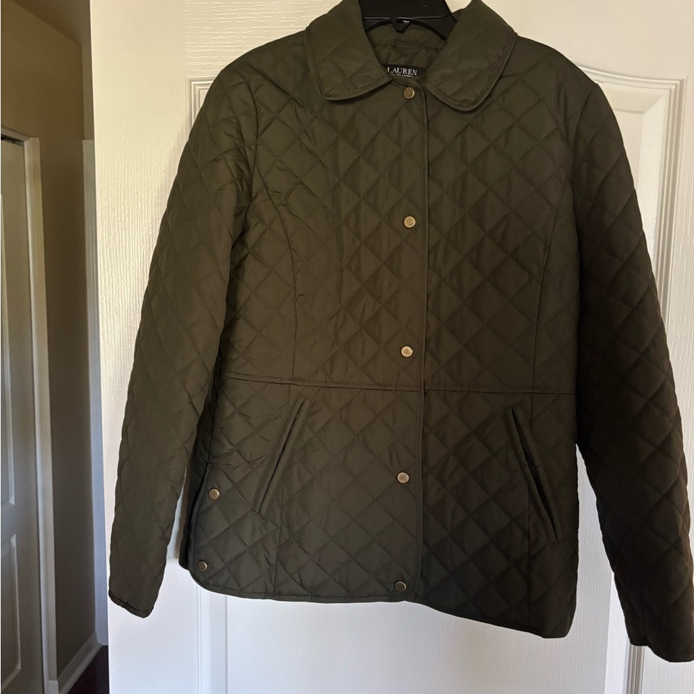 Lauren Ralph Lauren Dark Green Quilted Puffer Jacket